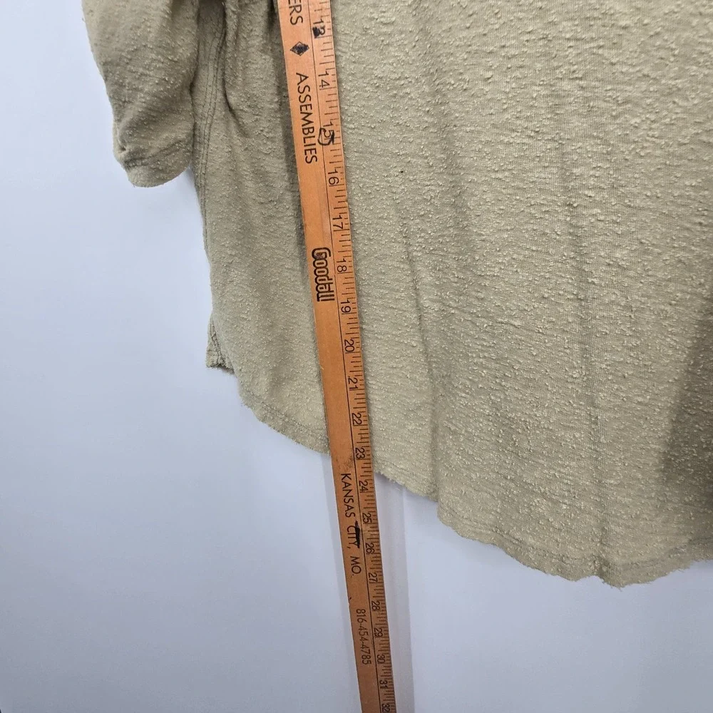 Free People Just A Puff Top Women's SM Beige Nubby Linen Cotton Natural Neutral‎